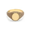 Sig Oval Ring | Pave | Cognac Diamonds | Yellow Gold