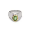 Solitaire Oval Ring | Green Peridot | Mixed Metals