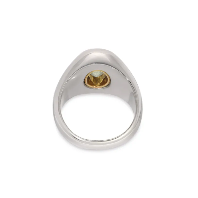 Solitaire Oval Ring | Green Peridot | Mixed Metals