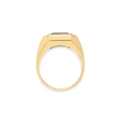 Solitaire Rectangle Ring | Green Tourmaline | Small Scale | Mixed Metal