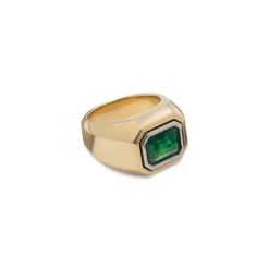 Solitaire Ring | Emerald | Mixed Metals