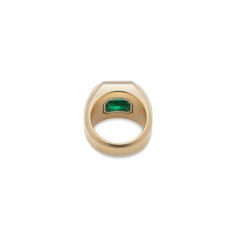 Solitaire Ring | Emerald | Mixed Metals