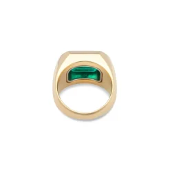 Solitaire Ring | Emerald | Smaller Scale | Mixed Metals