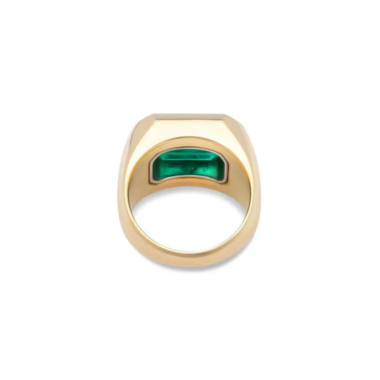 Solitaire Ring | Emerald | Smaller Scale | Mixed Metals