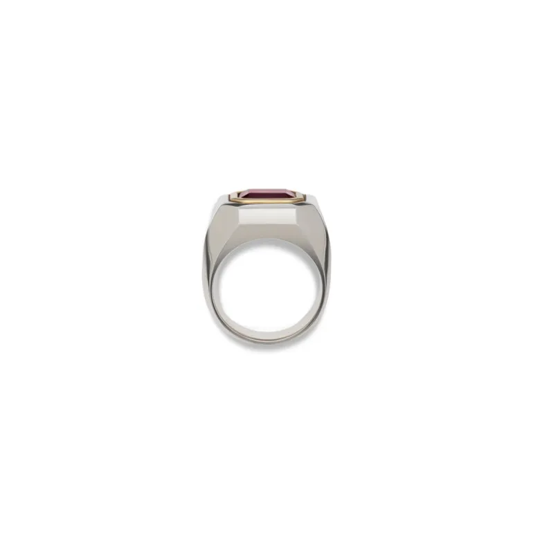 Solitaire Ring | Garnet | Mixed Metal