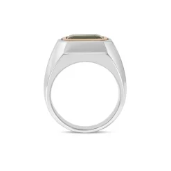 Solitaire Ring | Green Tourmaline | Mixed Metal