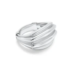 Stirrup Ring | Diamond Detail | Sterling Silver