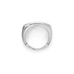 Stirrup Ring | Diamond Detail | Sterling Silver