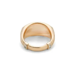 Stirrup Ring | White Diamond Detail | Yellow Gold