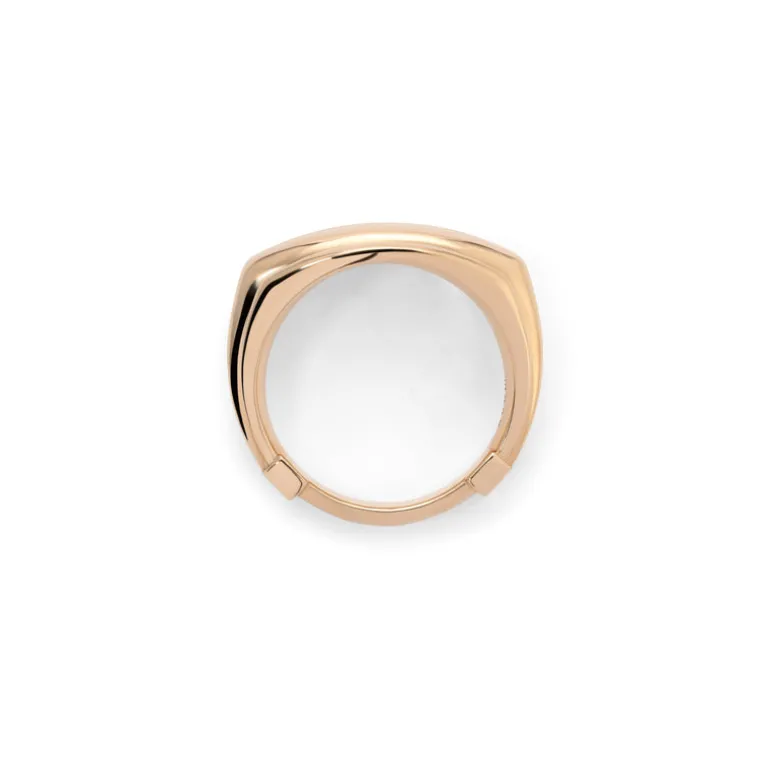 Stirrup Ring | White Diamond Detail | Yellow Gold