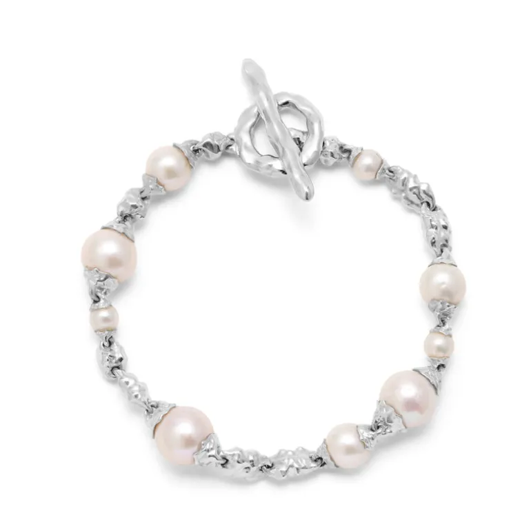 The Corollary Bracelet | White Pearls | Sterling Silver