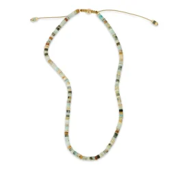 Tucson Necklace | Amazonite | Pave | Yellow Gold