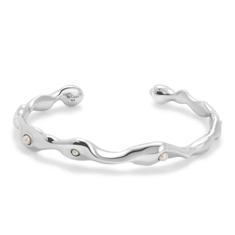 Warp Cuff | White Pearl | Sterling Silver