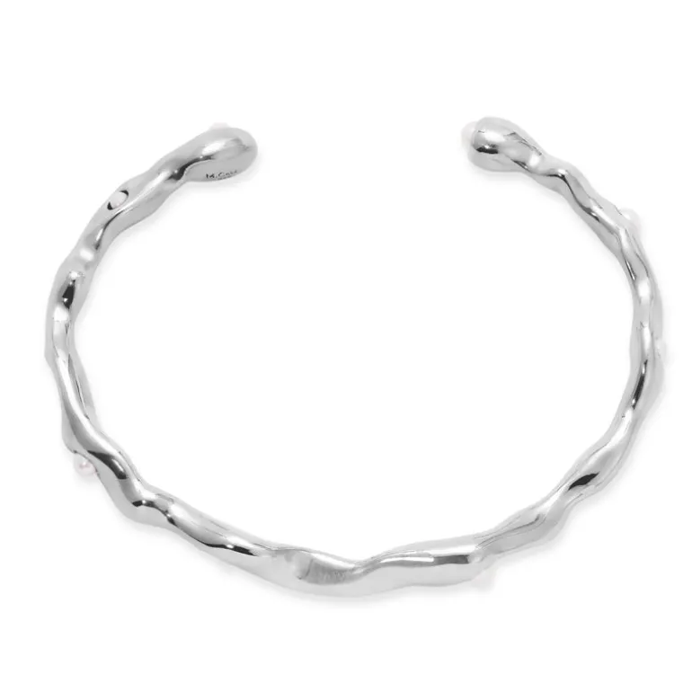 Warp Cuff | White Pearl | Sterling Silver