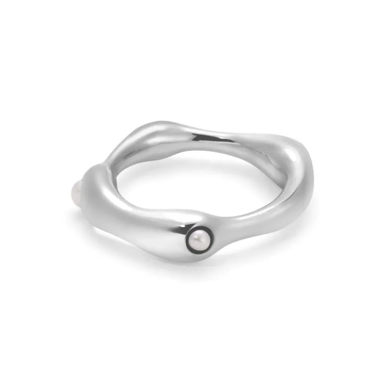 Warp Ring | White Pearl | Sterling Silver