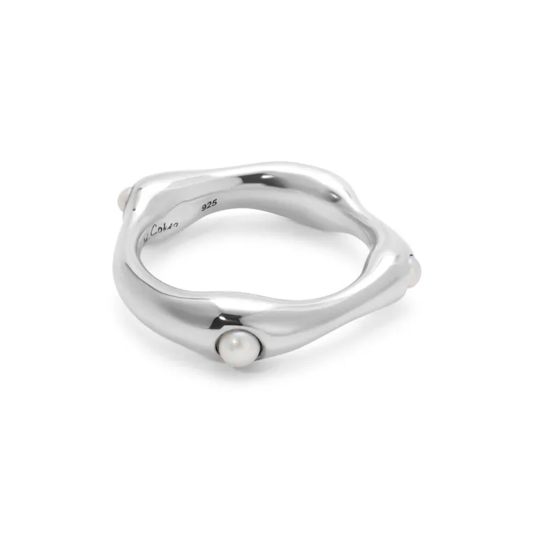 Warp Ring | White Pearl | Sterling Silver