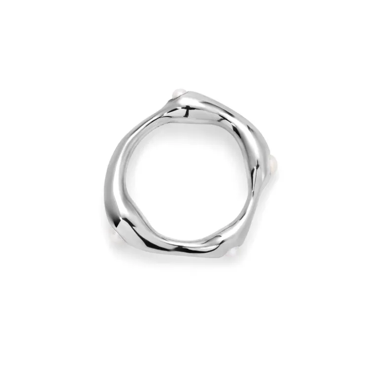 Warp Ring | White Pearl | Sterling Silver