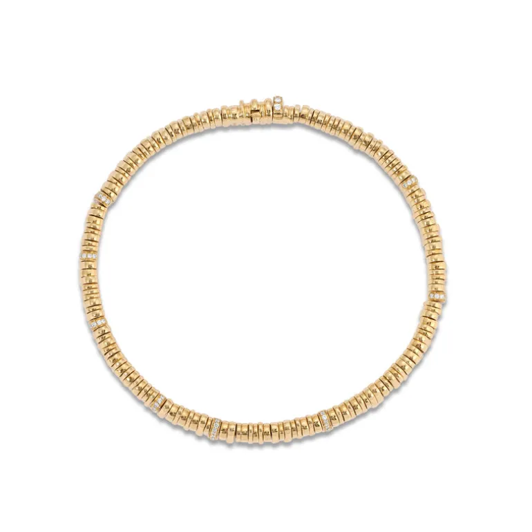 Zag Bracelet | Pave | Yellow Gold