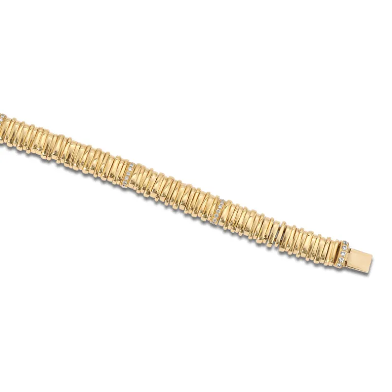 Zag Bracelet | Pave | Yellow Gold